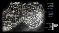  mappa della citt� (o meglio, di una sua parte) contenente tutte le missioni e gli eventi disponibili...